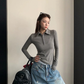 Half-Button Slim Top YLS1052