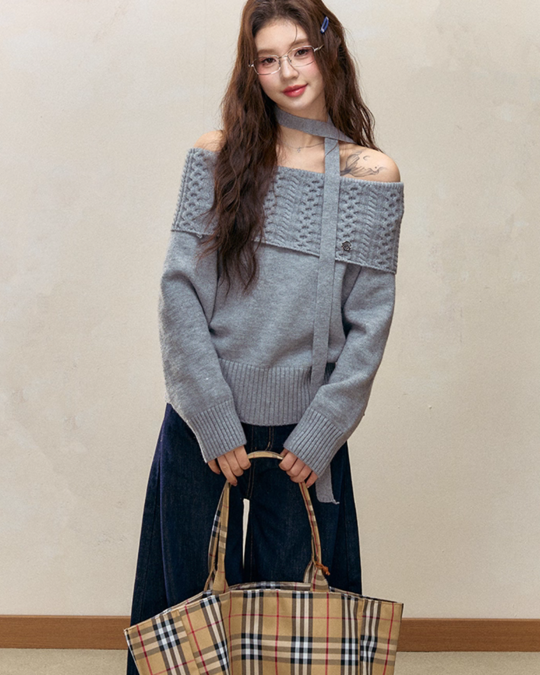 Off-Shoulder Tops / Wide Pants / Flared Long Skirts ELS0001