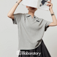 Polo Knit Relax Tops / Stripe Pleated Skirt LLA0490