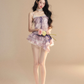 French Purple Frill Dress LAS0021