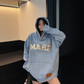 Oversize Retro Embroidered Denim Hoodie YLS1077