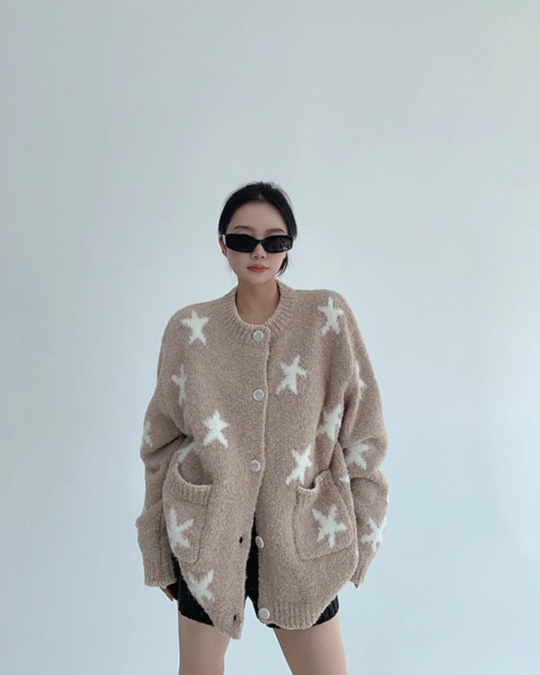 Star Patterned Knit Cardigan YLS1002