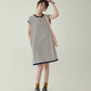 Striped Round Neck T-Shirt Dress AMU0037