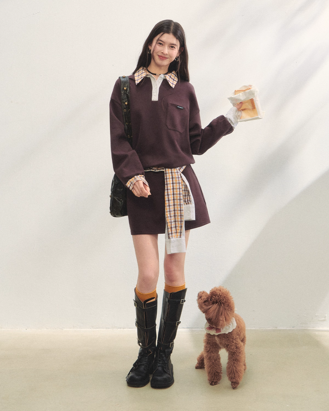 Paid Collar Polo Knit / Mini Skirt ASG0072