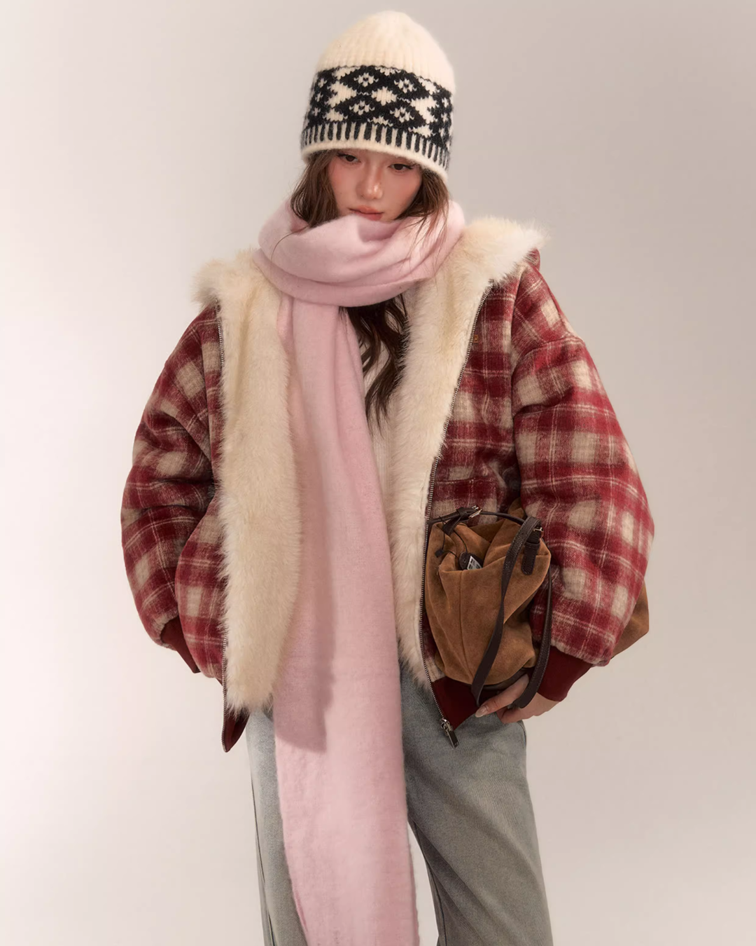 Reversible Check Fleece Jacket ASG0060