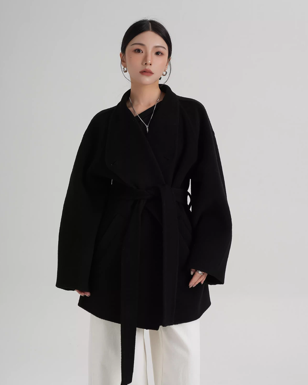 Stand Collar Mid-Length Coat SRS0355