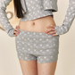 Heart Print Cardigan / Camisole / Slim Pants JKO0015