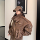 Vintage Leather Faux Fur Jacket YLS1005
