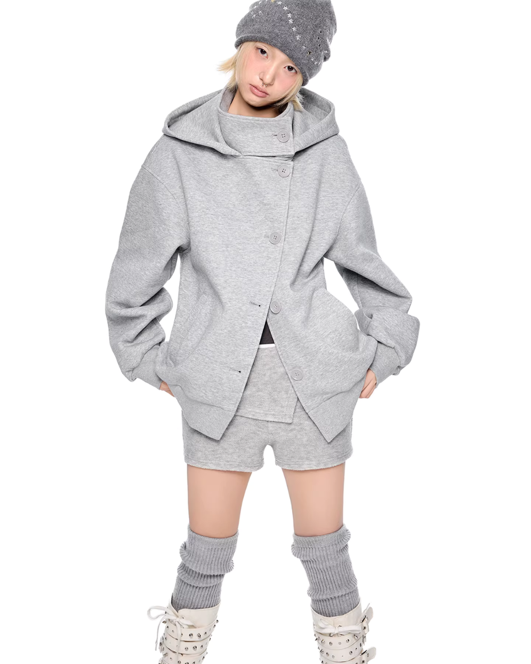 Short Wool Hooded Coat EZK0102