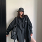 Relaxed Black Long-Sleeve Shirt YLS1028