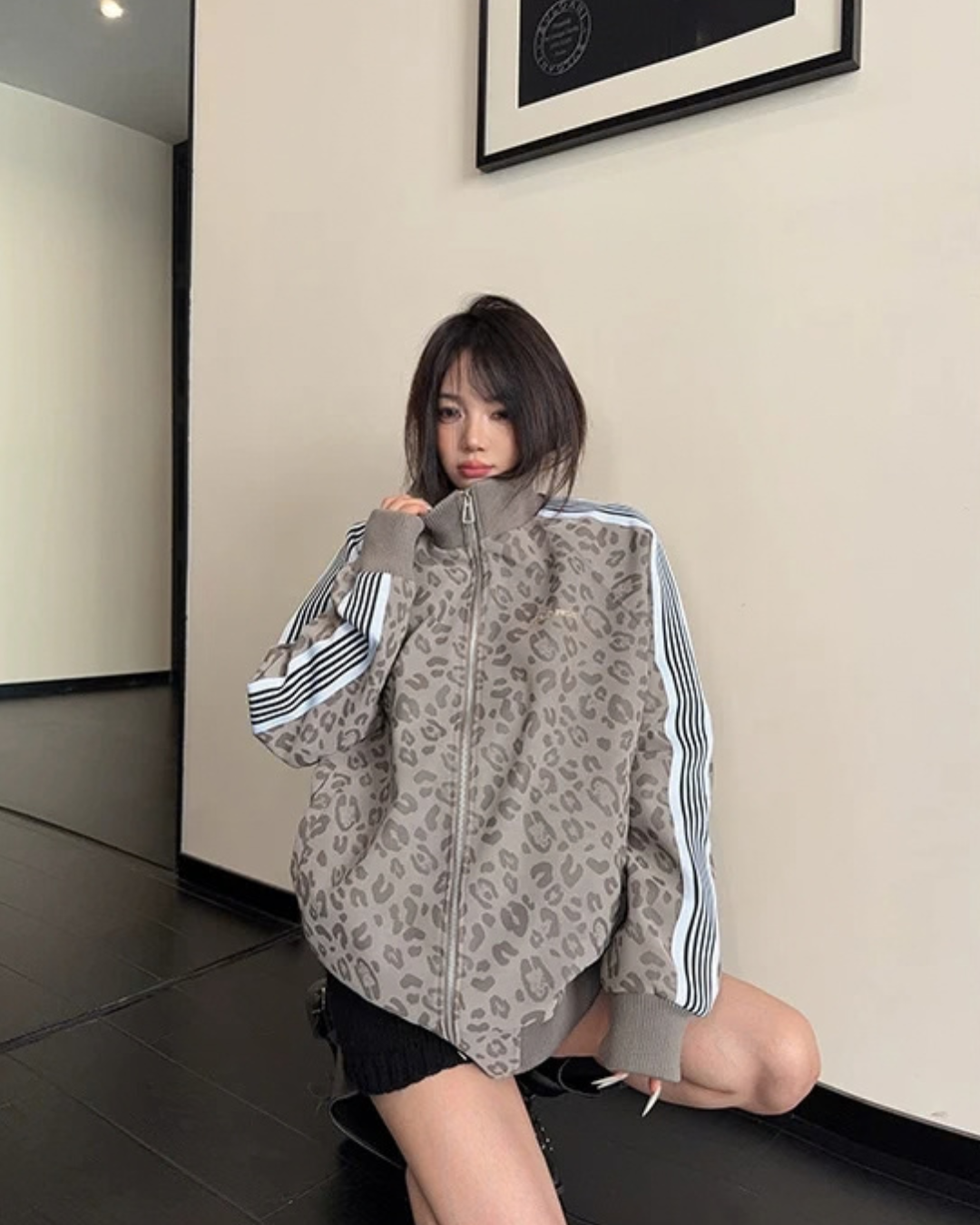 Sideline Leopard Track Jacket YLS1050