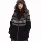 Fur Hood Retro Knit Cardigan FEC0002