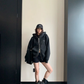 Studded Design Hooded Zip Jacket YLS1033