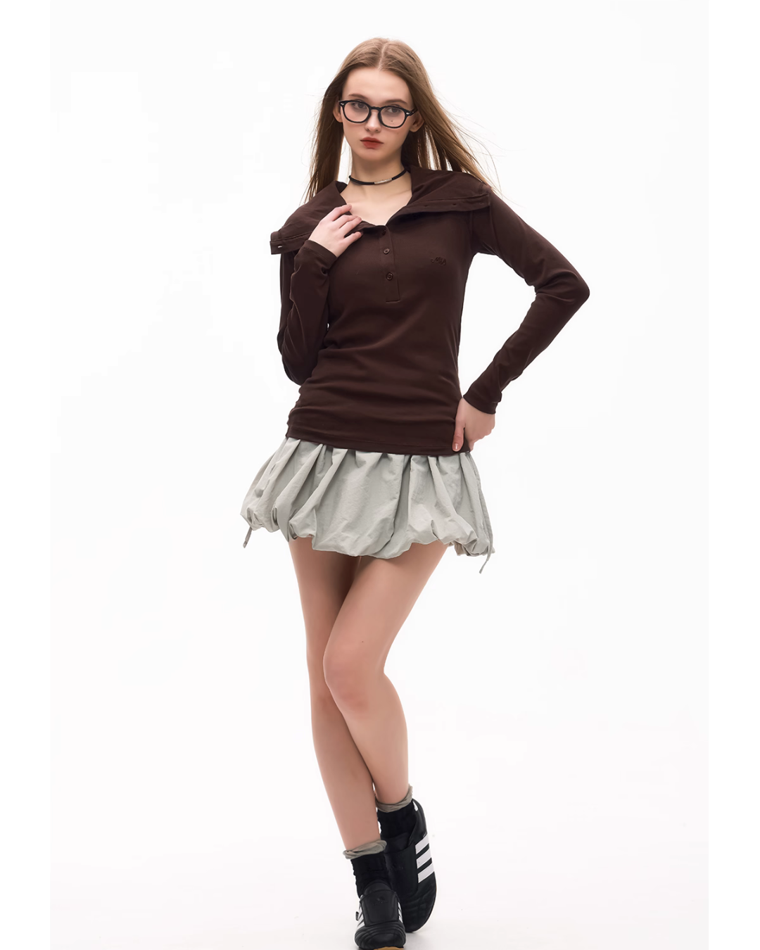 Half Button Long Sleeve Top MDB0003