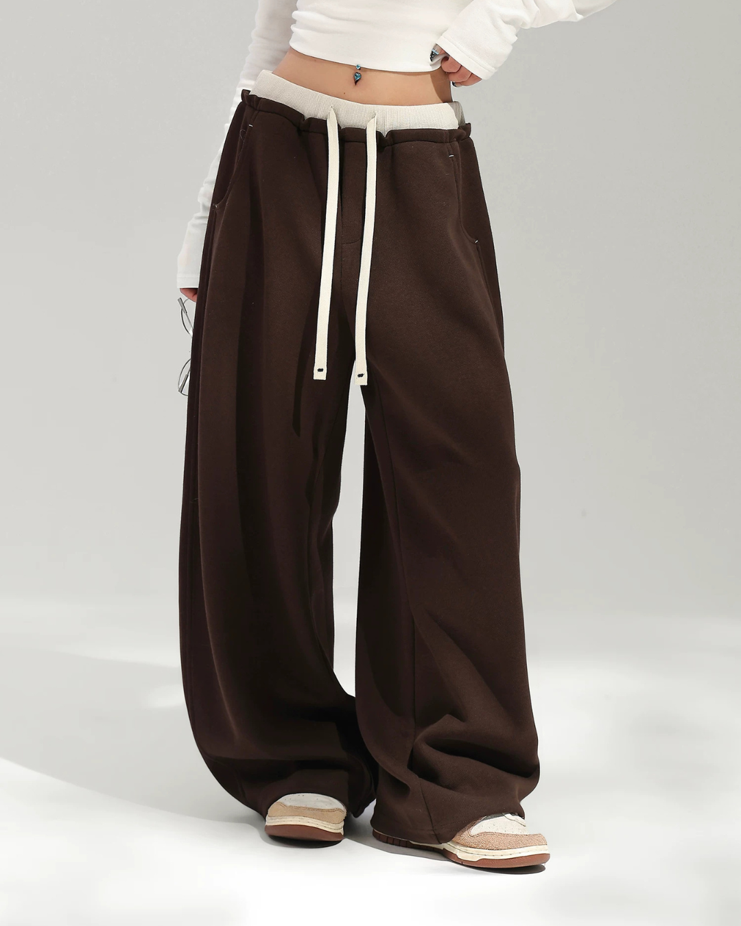 Layered Design Wide Sweatpants ACS0391