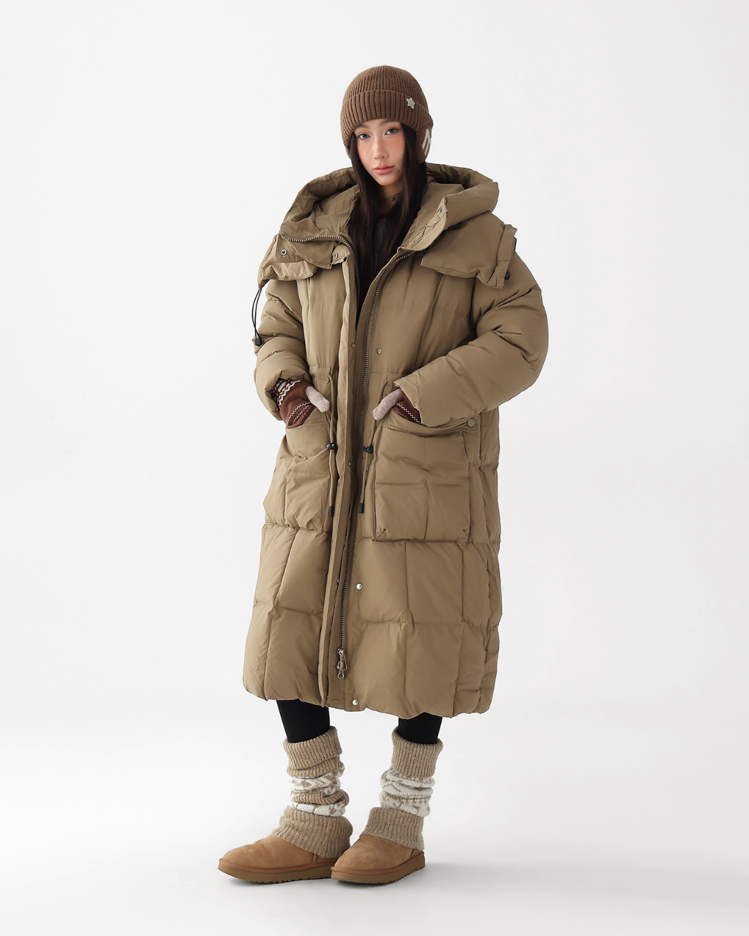Stand Collar Down Long Coat ACS0331
