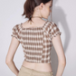 Retro Plaid Off-Shoulder Tops ZZF0236