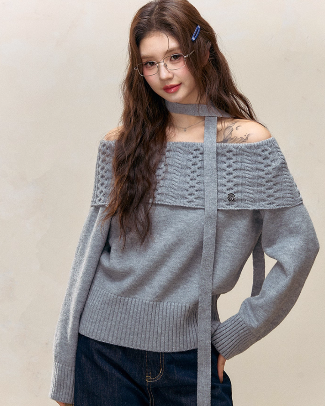 Off-Shoulder Tops / Wide Pants / Flared Long Skirts ELS0001