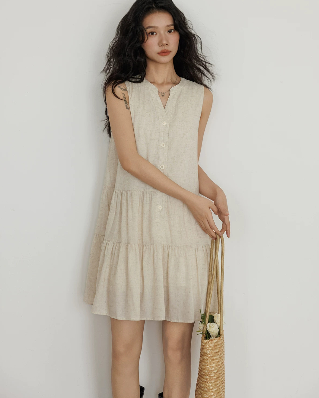 Sleeveless Tiered Mini Dress VAS0202