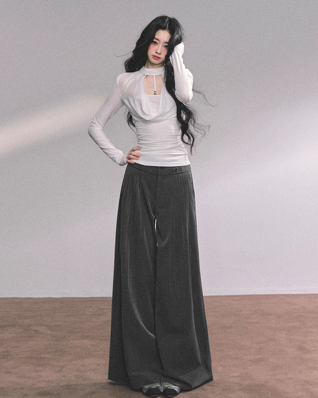 Choker Style Long Sleeve Top LAS0043