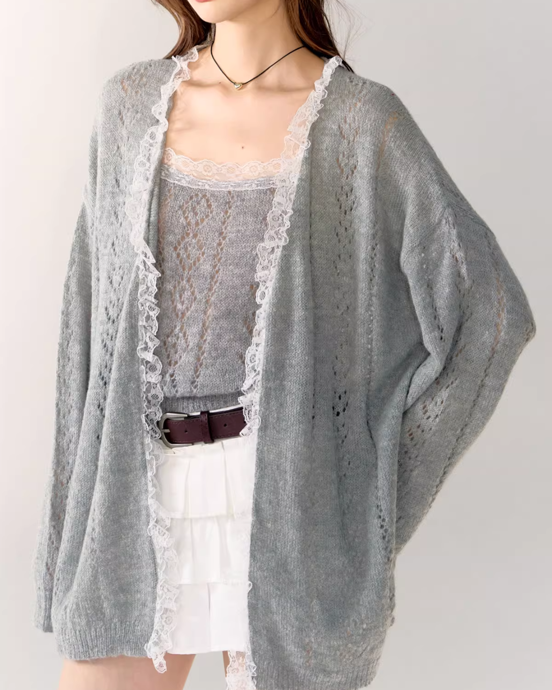 Lace Knit Cardigan / Lace Knit Camisole ASG0063