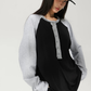 Henley Neck Raglan Sleeve Long-Sleeve T-Shirt ACS0382