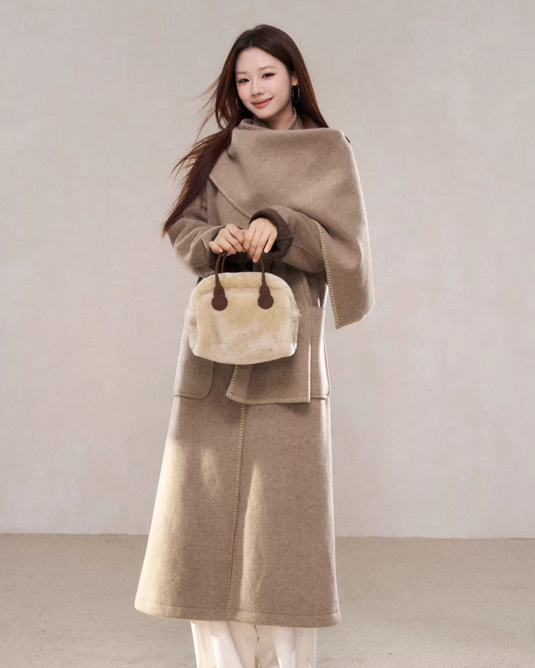 Scarf Collar Wool Coat WDB0004