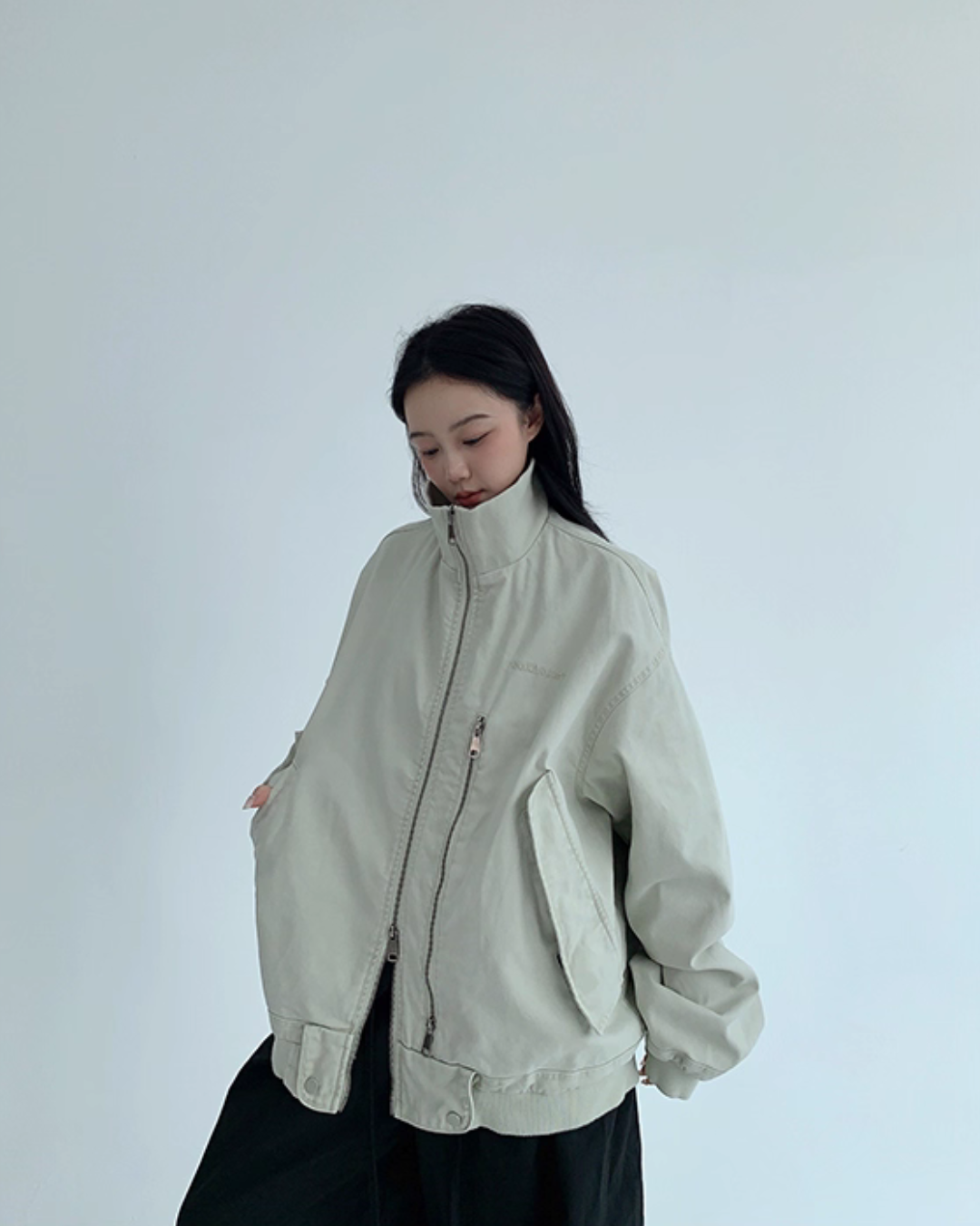 Double Zipper Stand Collar Jacket YLS0933