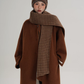 Collarless Coat with Checkered Scarf SRS0405