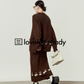 Cherry Design Knit Cardigan / Long Skirt LLA0399