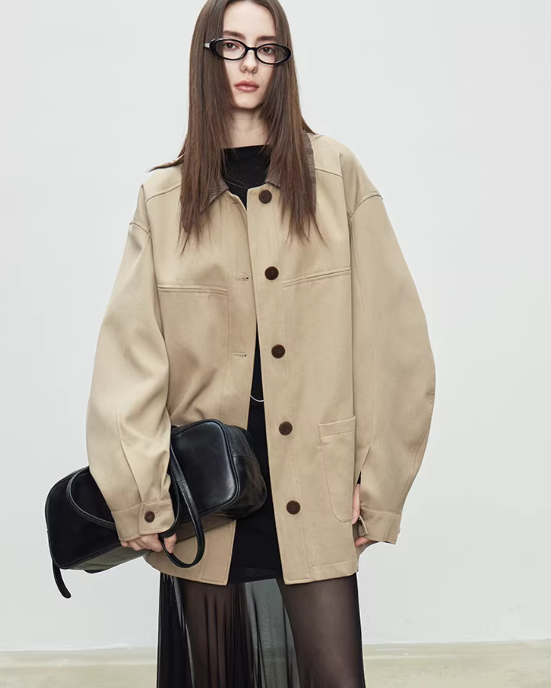 Patchwork Mid-Length Trench Coat TEO0008