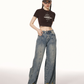 American Layered Style Cropped T-Shirt IMO0066