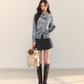 Dog Embroidery Round Neck Knit Cardigan ASG0070