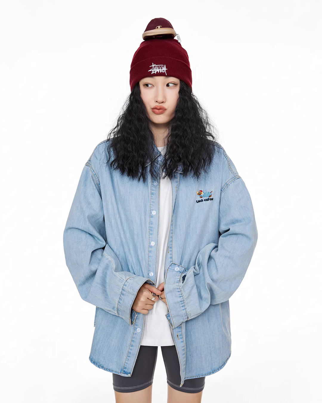 Retro Loose Silhouette Denim Shirt ICM0083