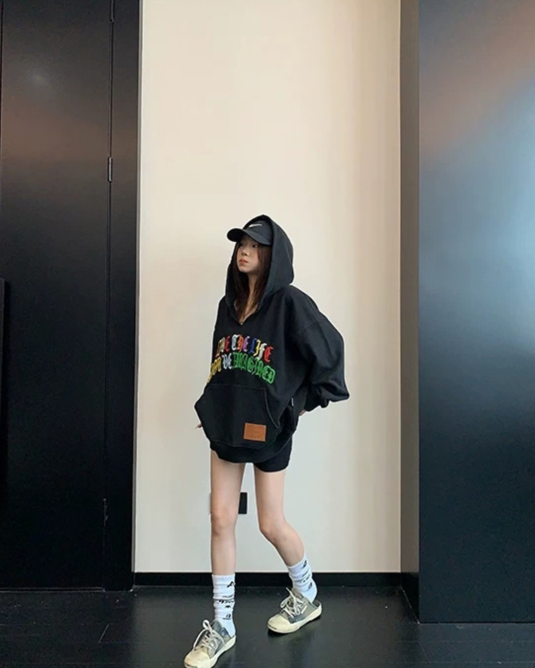 Key Neck Rainbow Logo Sweat Hoodie YLS1058