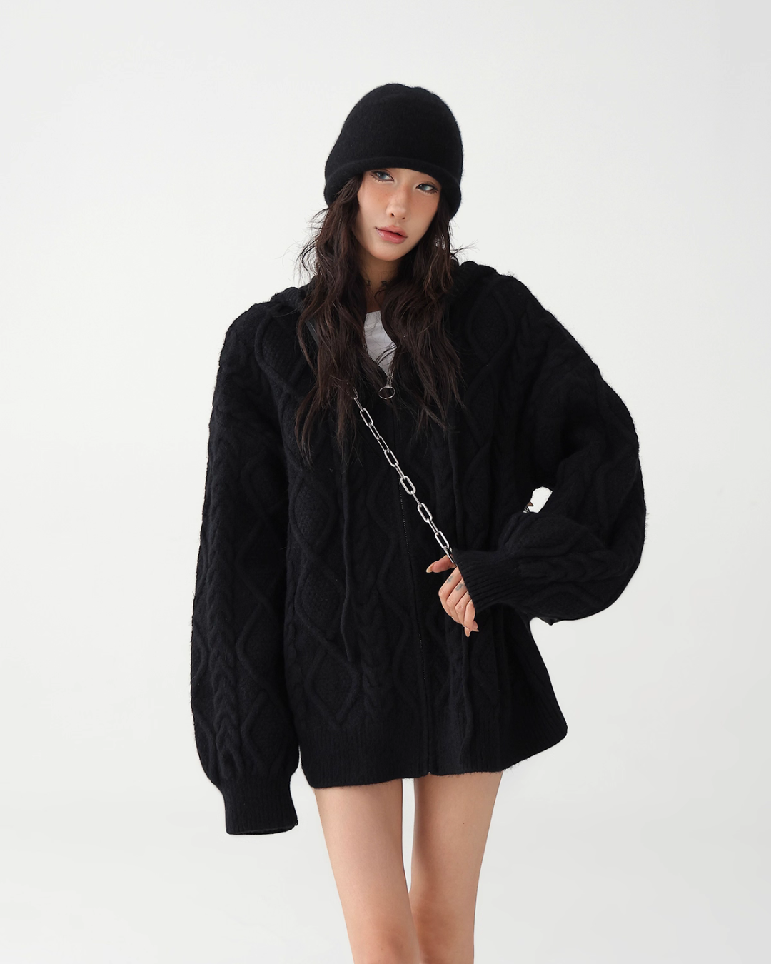 Cable Knit Hoodie ACS0280