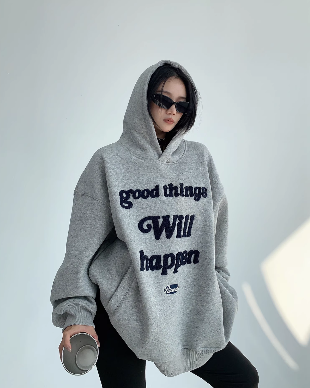 Logo Embroidered Sweatshirt Hoodie YLS0689