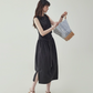 Black Waist Belt Sleeveless Dress AMU0029