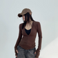 Slim Zip Long Sleeve Tops YLS0733