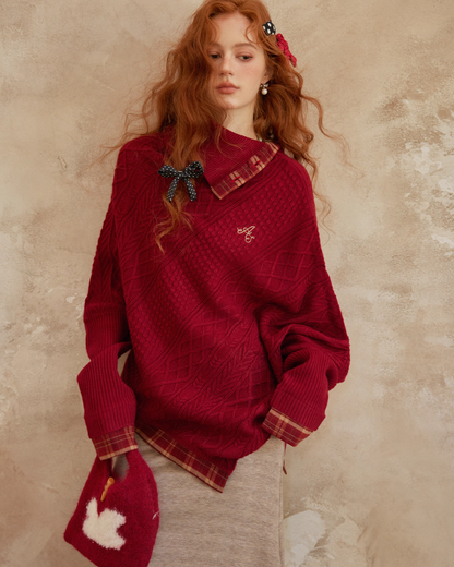 Cable Knit Poncho ASG0055