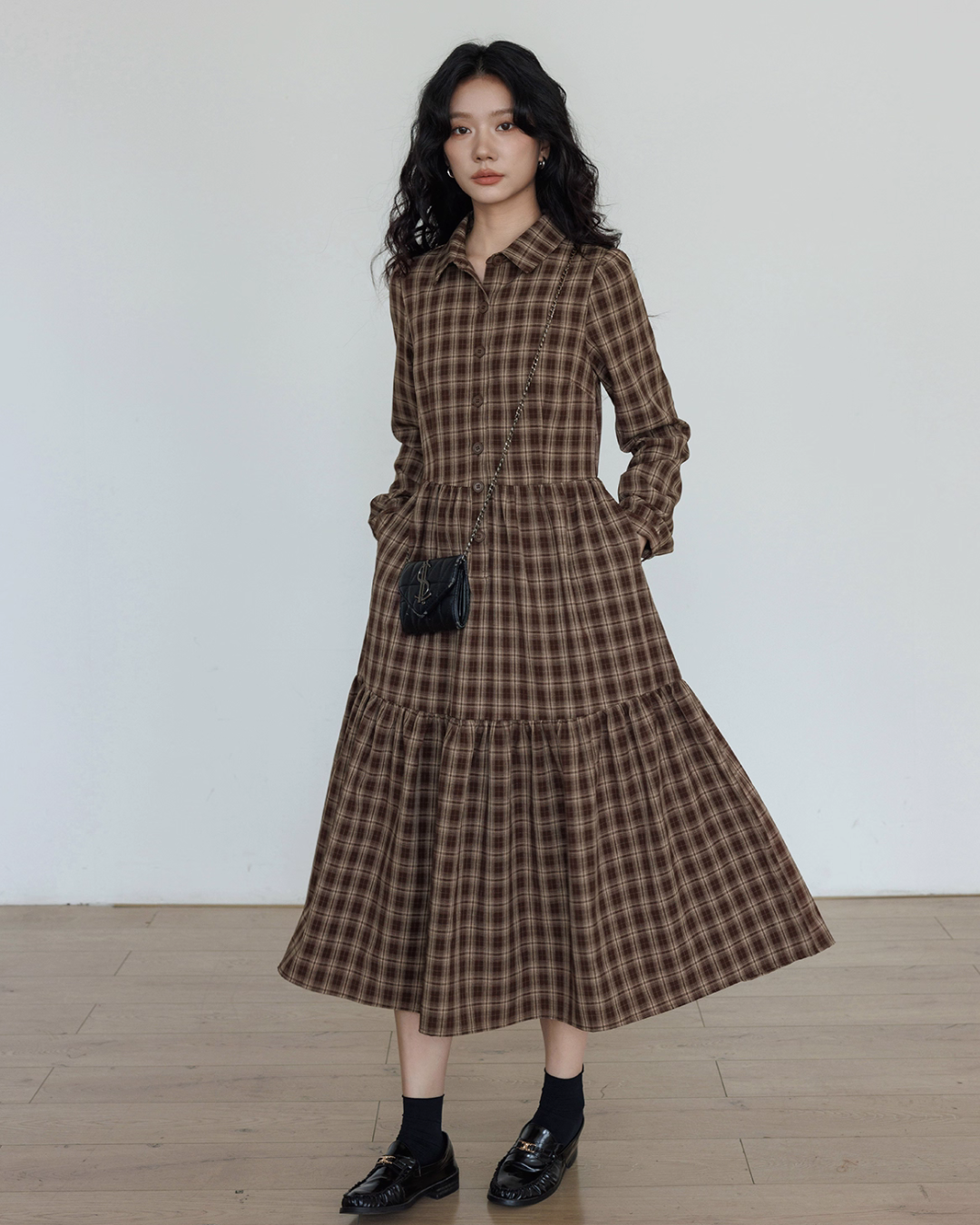 Classic Paid Long Dress VAS0162