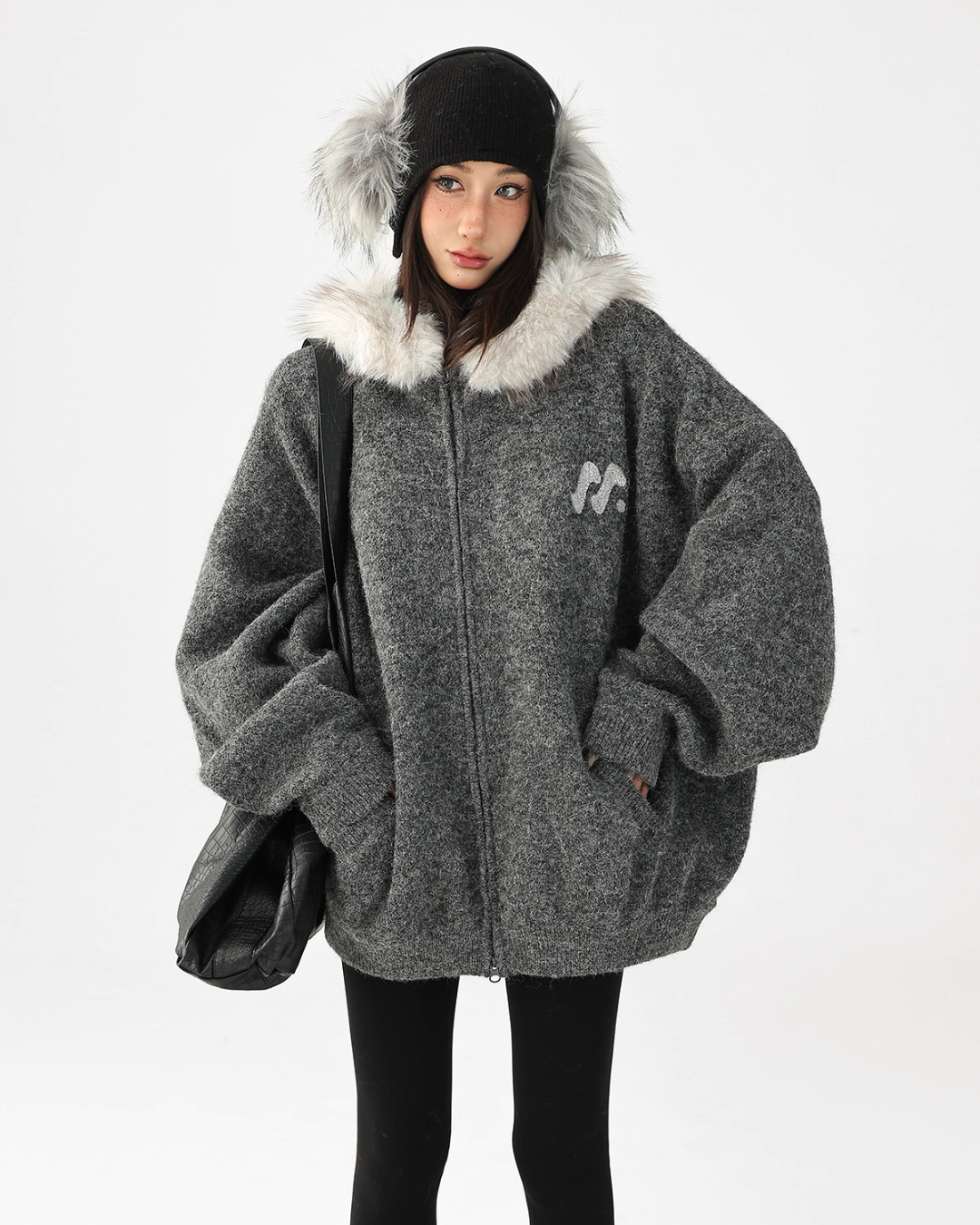 Fur Hood Knit Hoodie ACS0344