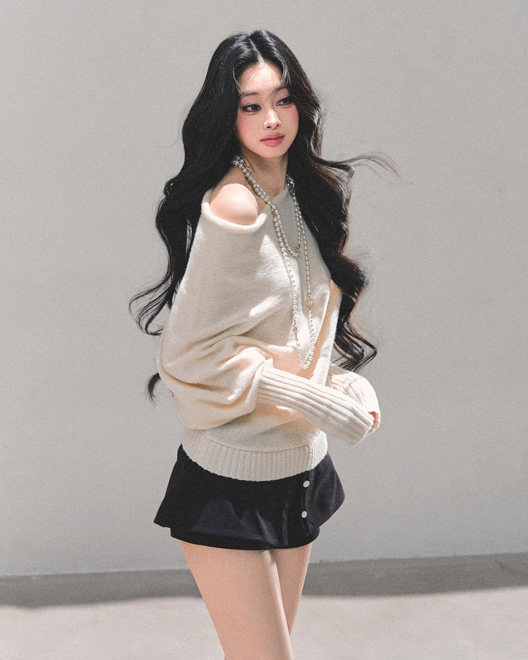 Dolman Sleeve Boat Neck Knit LAS0044