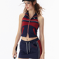 V-Neck Halter Neck Polo & Sports Mini Skirt VSE0063