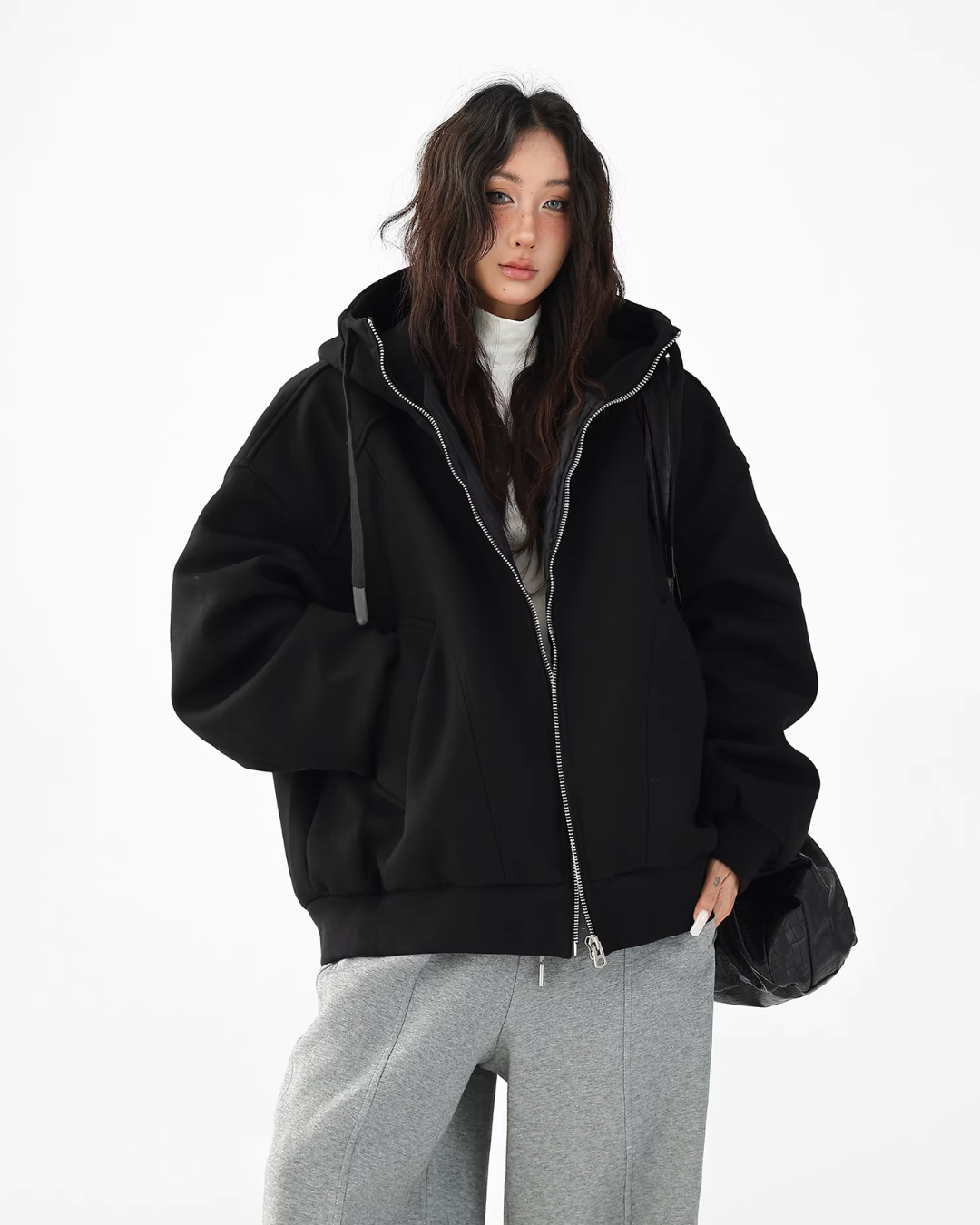 Stand Collar Hoodie Zip Jacket ACS0358