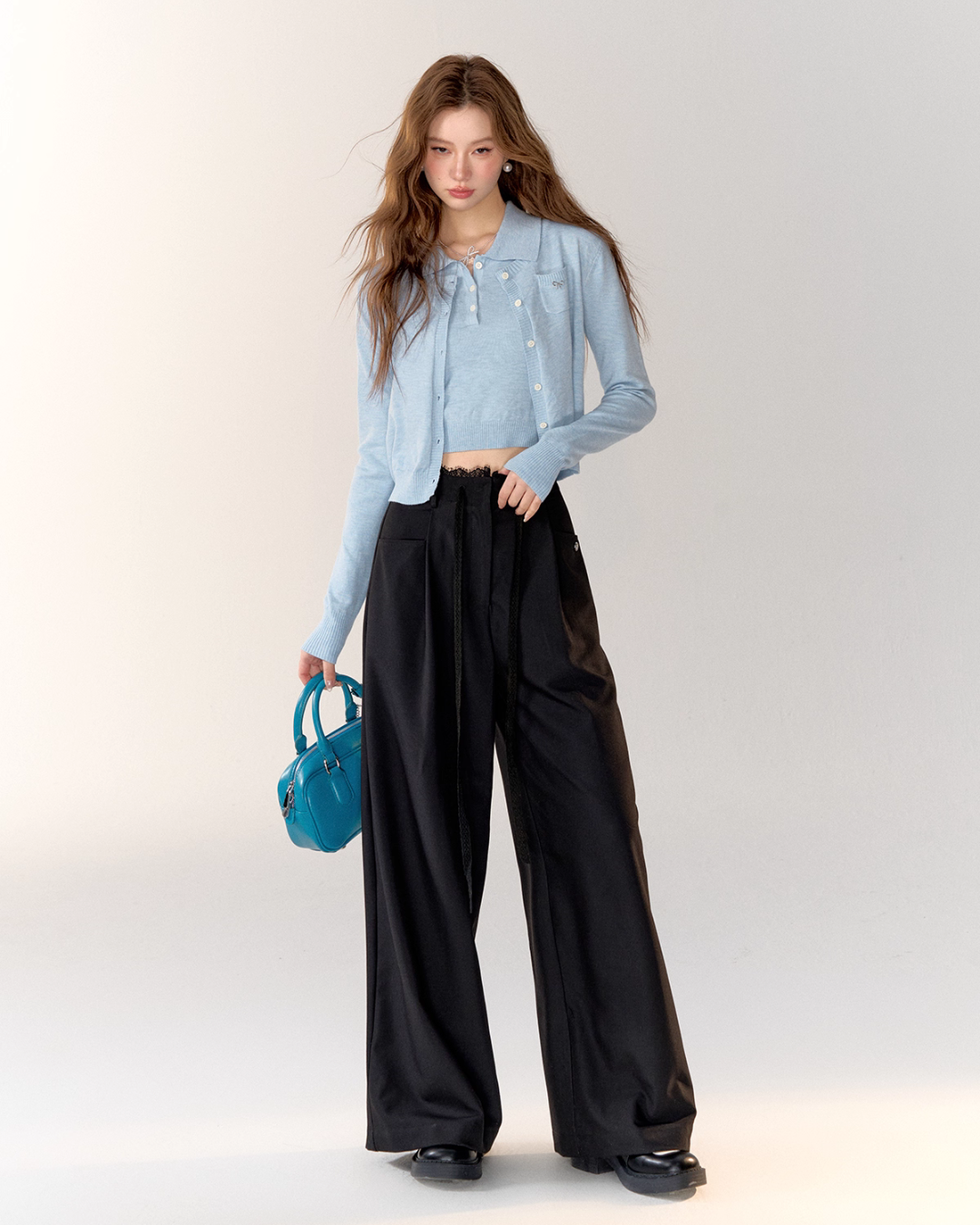 Race Ribbon Loose Slacks Pants ASG0061