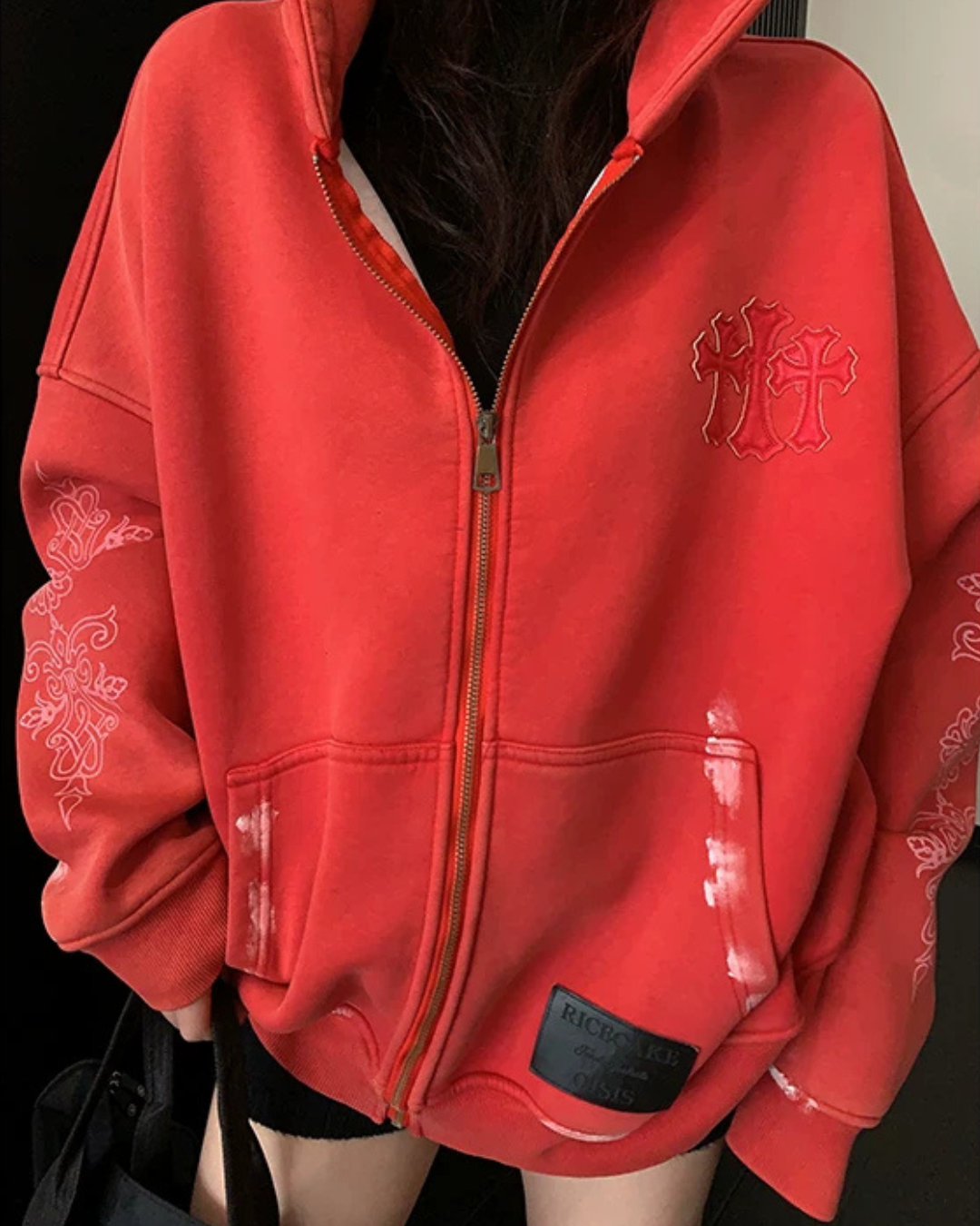 Chrome Hearts Style Zip-Up Hoodie YLS1074