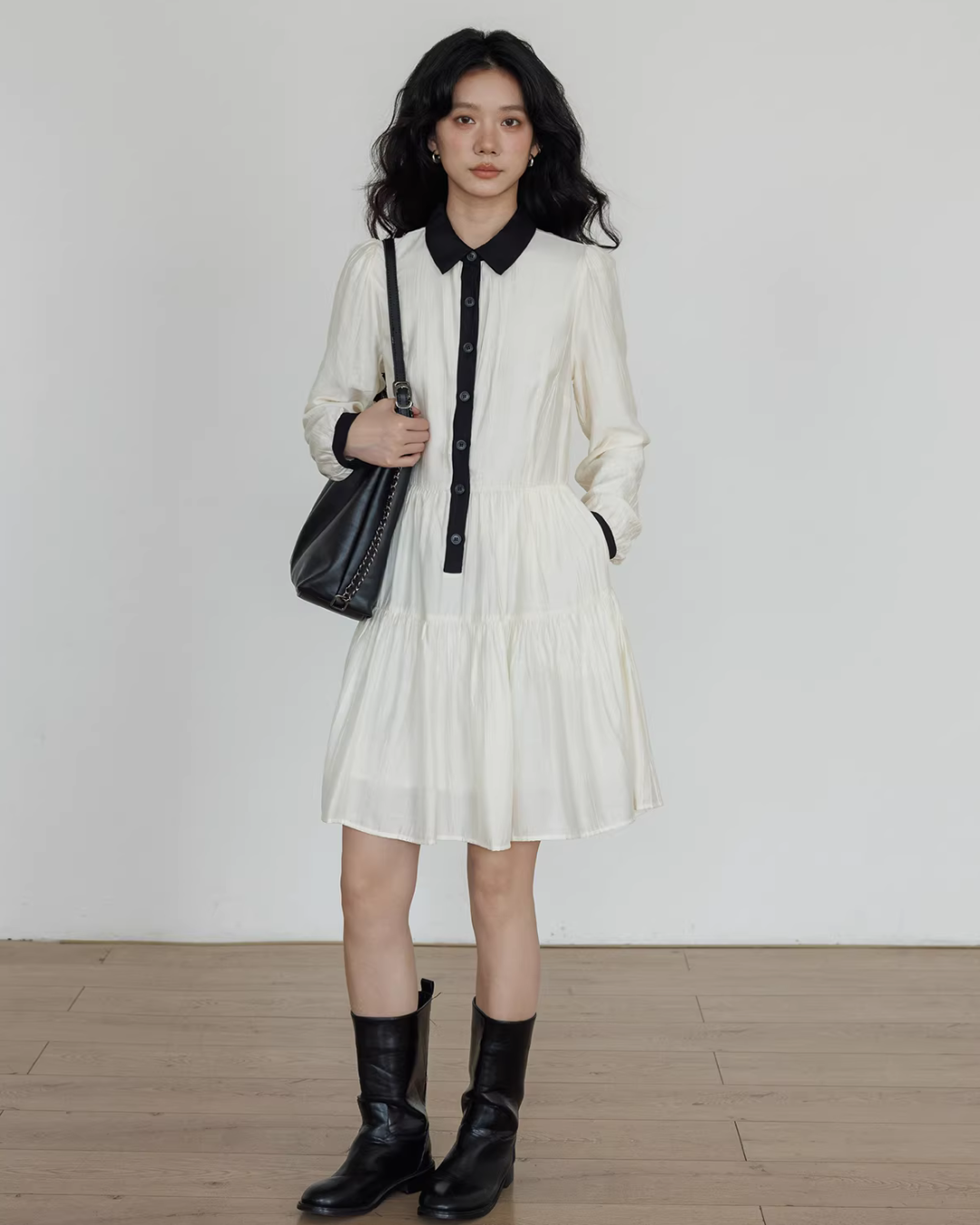 Color-Block Shirt Dress VAS0182