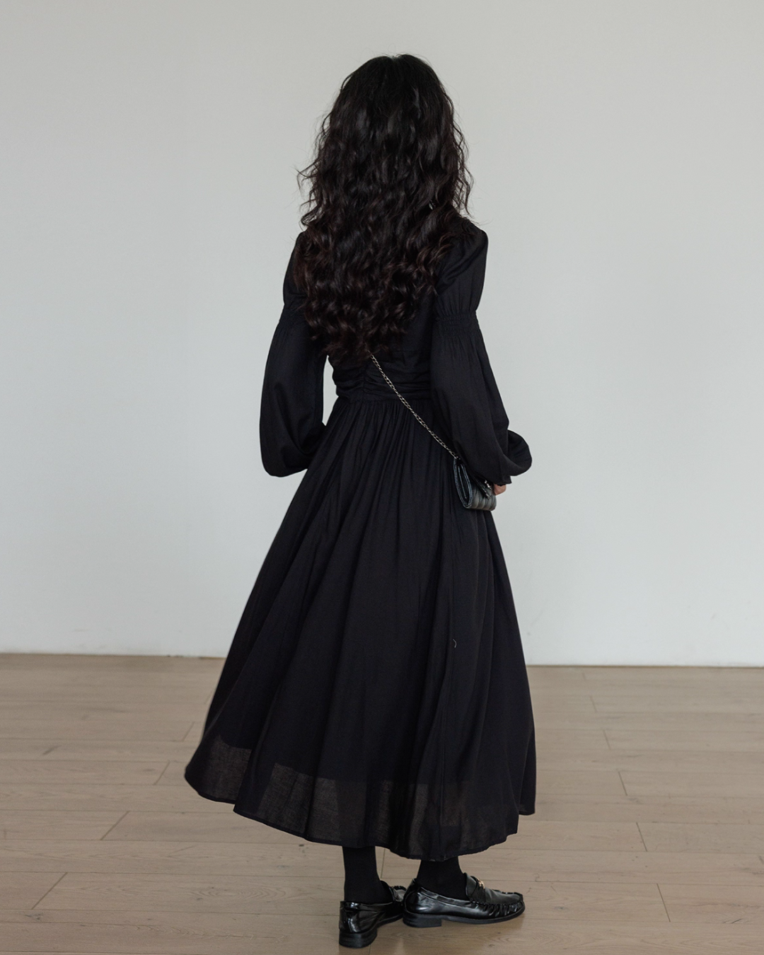 Linen Long-sleeve Slim Dress VAS0155