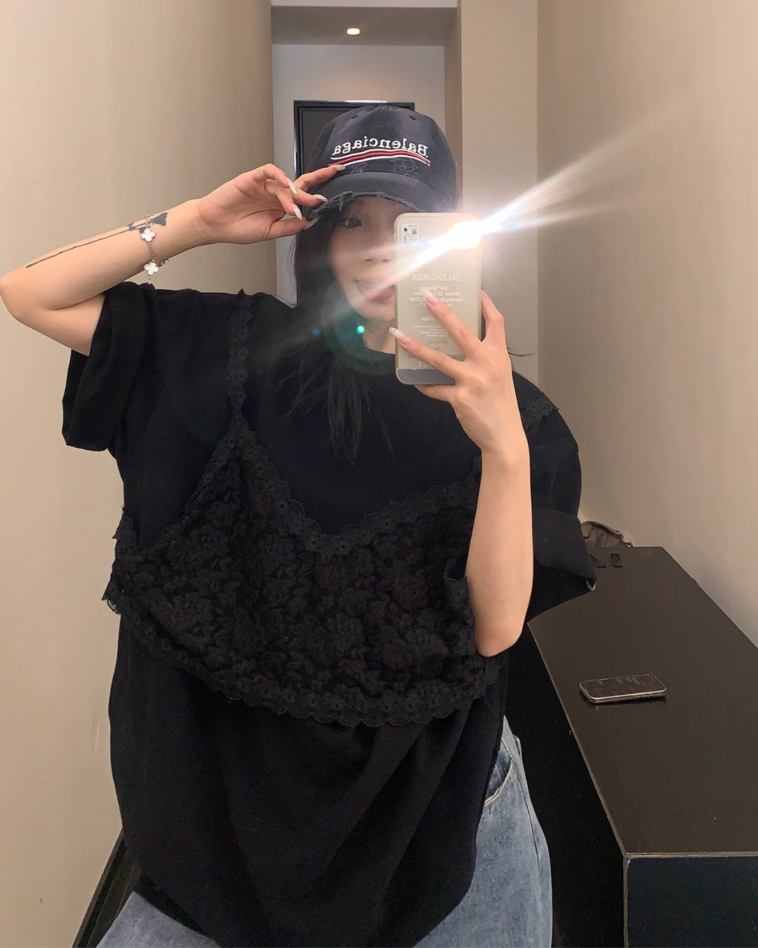 Race Bustier Layered Style T-shirt YLS0877
